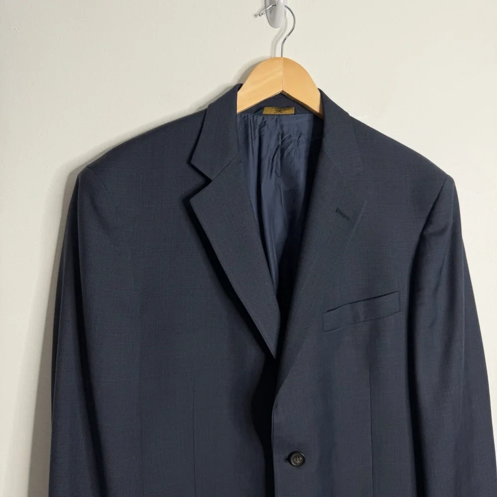 Brooks Brothers Men’s 346‎ Madison Fit Wool Blazer Navy Plaid 41R Workwear